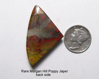 Rare Morgan Hill Poppy Jasper Cabochon: Designer Gemstone prefinished ston, mirror finish (25276)