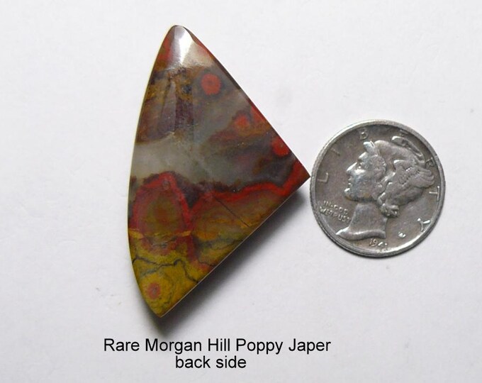 Rare Morgan Hill Poppy Jasper Cabochon: Designer Gemstone prefinished stone (25276)