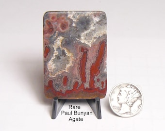 Rare Paul Bunyan Flame Agate Slab: Collectible Designer Stone (91 ct)