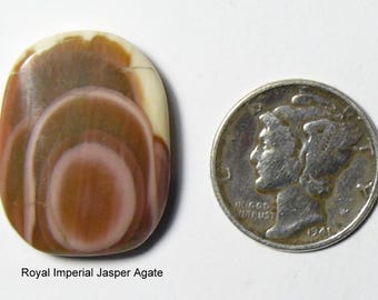 Royal Imperial Jasper Agate cabochon, mirror finish, natural, brown and cream color, no pits or fractures, natural lapidary slice  (25200),