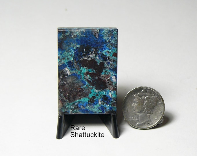 Rare Shattuckite Slab: Arizona Mineral Specimen, Smooth Mirror Finish (25274)