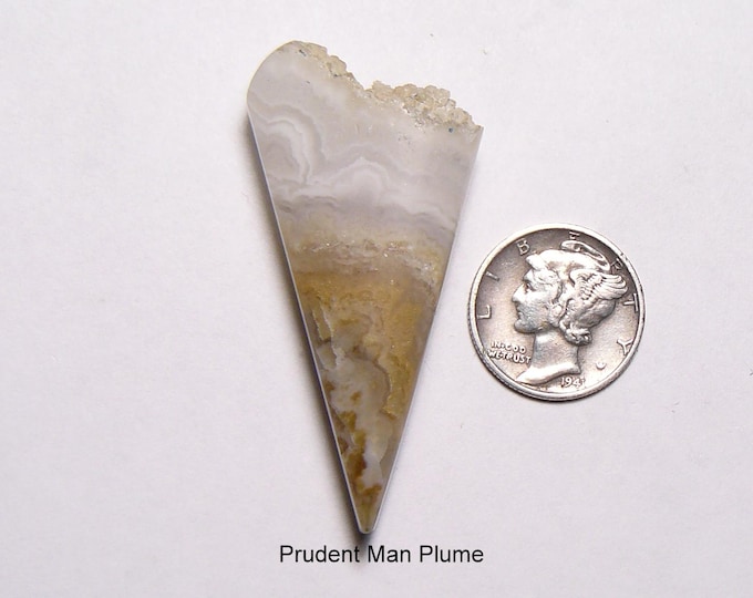 Prudent Man Plume Agate Slab: Polished Designer Jewelry Stone (25195)