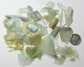 Ancient Roman Glass Shards, 30 g, from ancient Hebron Roman glass factories, over 2000 years old  (g82531)