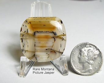 Rare Montana Picture Agate Cab (unique inclusion similar to an Indian Breastplate), all natural (25291)