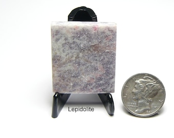 Lepidolite cabochon, all sides flat, bright finish with sparkly mica, no pits or fractures, rare and unique, from Stewart Mine   (25187)