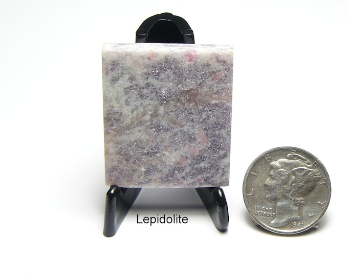 Lepidolite cabochon, all sides flat, bright finish with sparkly mica, no pits or fractures, rare and unique, from Stewart Mine   (25187)