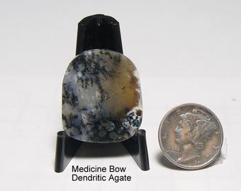 Medicine Bow Dendritic Agate Slab: Wyoming Lapidary Stone  prefinished mirror shine (25260)