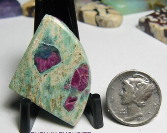 Ruby in Fuchsite with Kyanite preformed slab, natural, rare slab, designer shape (26026)