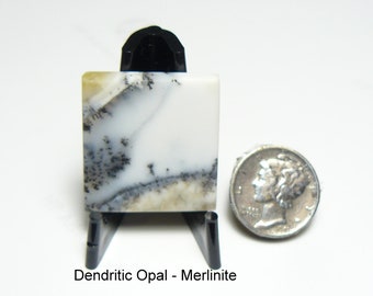 Dendritic Opal (Merlinite) preformed sanded smooth with 600 grit, 25 x 26.5 x 4.5 mm, natural picture stone (rs12131)