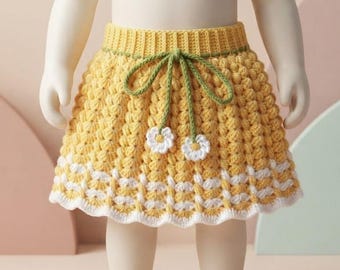 Daisy Crochet Baby Skirt Pattern | Crochet Skirt Pattern | Popcorn Stitch Skirt Pattern | 1-2 Years Baby Crochet Skirt Pattern with video