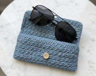 Patrón de estuche para gafas de sol a crochet / Patrón de estuche múltiple a crochet + videotutorial / Patrón de bolso a crochet para principiantes / Soporte para gafas a crochet en PDF