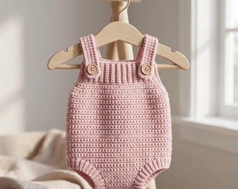 Crochet Baby Romper Pattern PDF | Crochet Lemon Peel Baby Romper Pattern | Newborn Sunsuit Crochet Pattern | Baby Overalls Pattern + Video