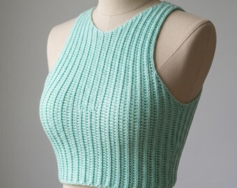 Crochet Tank Top Pattern | Ribbed Crop Top Crochet Pattern | Made to Measure Summer Vest Pattern | Crochet Top Pattern with Video Tutorial