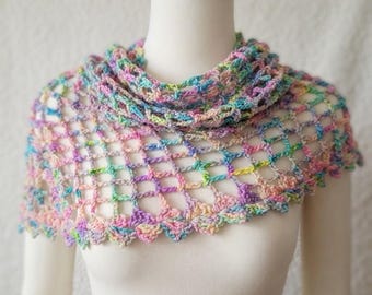 Crochet Open Mesh Shawl Pattern | Easy Triangle Shawl Pattern PDF | Beginner Crochet Wrap | Crochet Mesh Shawl Pattern with Video Tutorial