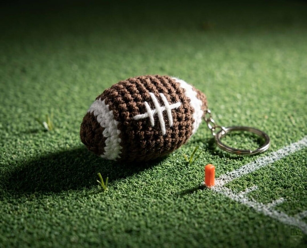 Crochet Football Keychain Pattern | Crochet Amigurumi Sports Keychain ...