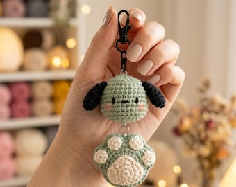 Crochet Puppy Keychain Pattern | Amigurumi Dog Paw Tutorial (PDF Download)