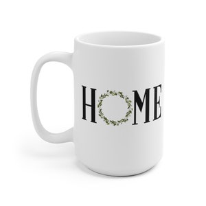 Home Wreath Mug, Gifts for Couples, Housewarming, Home Decor, Modern Farmhouse