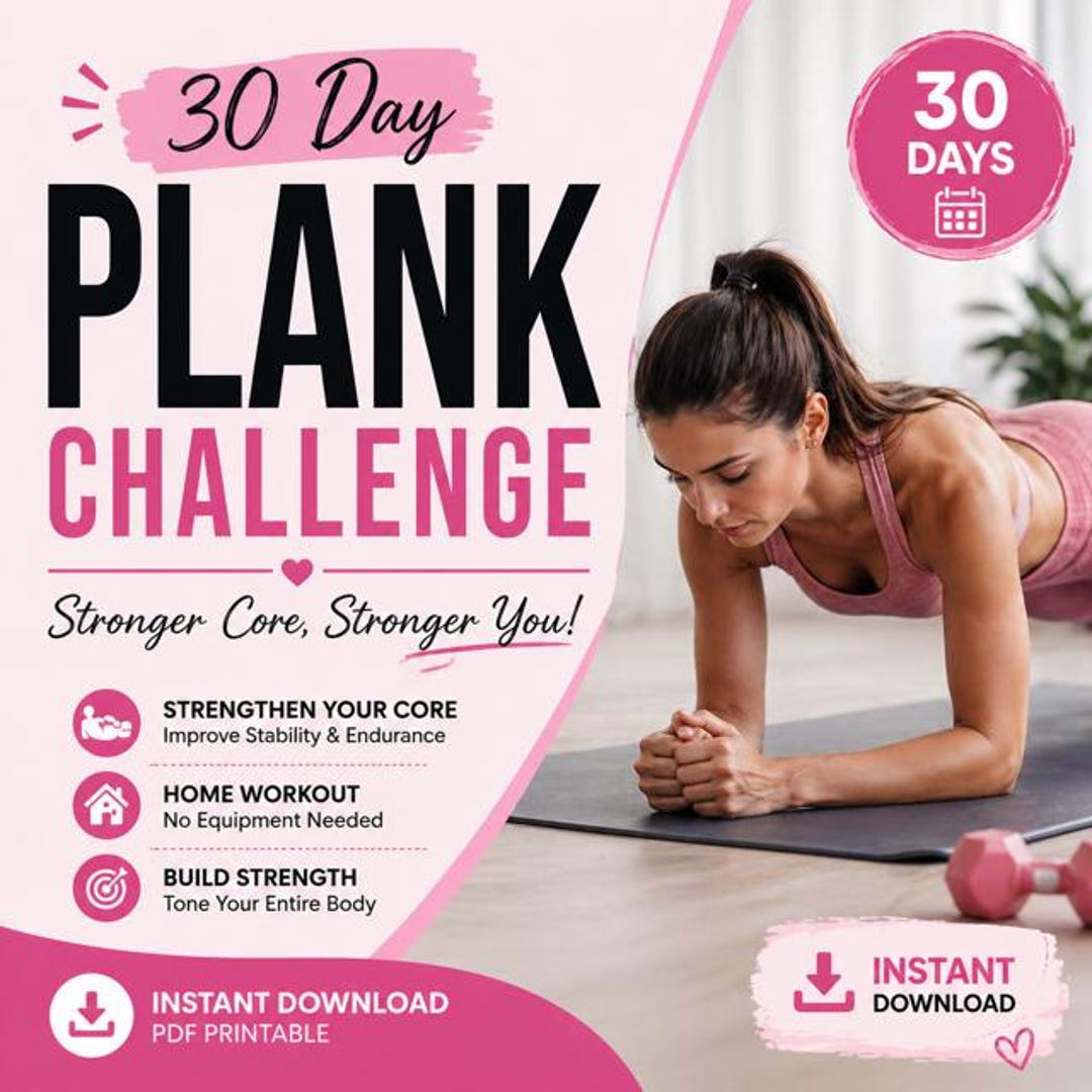 Plank Exercise .pdf Plank Challenge 30 Day Printable, Core Workout Plan, Ab Workout,home ...