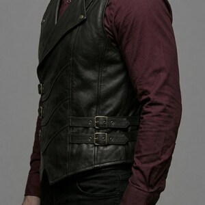 cosplay leather vest
medieval vest
larp leather armor
steampunk vest
mens leather vest
biker leather vest
viking leather vest
buckled leather vest
gift for him
gothic leather vest
gothic menswear
handmade leather
rocker leather vest