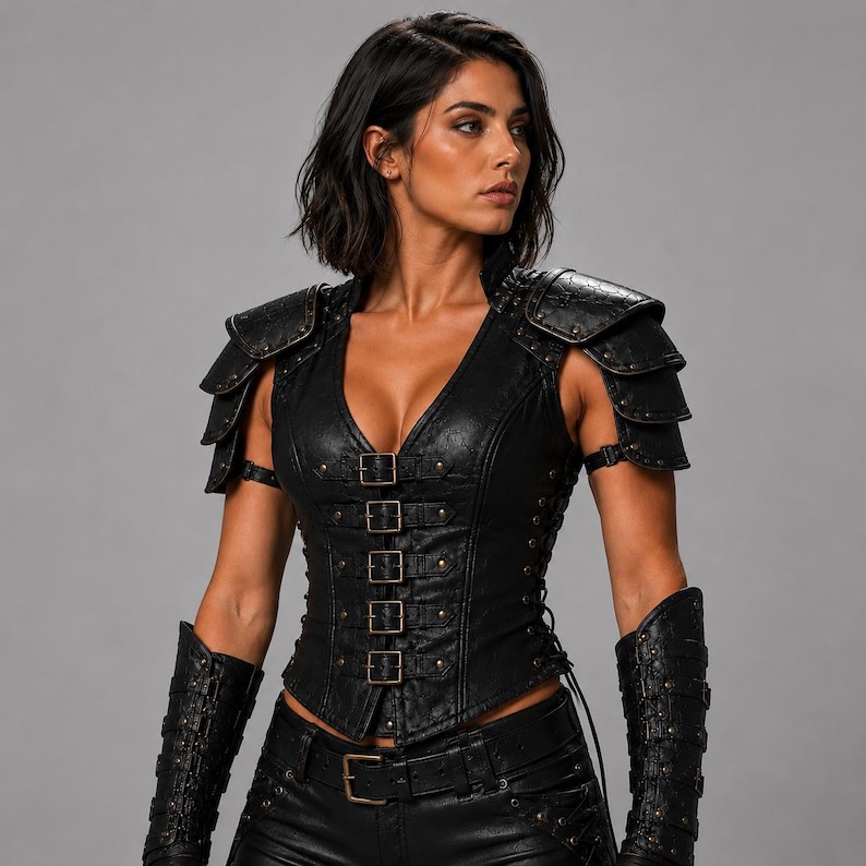 gladiator outfit
leather larp suit
leather armor
cosplay armor
armor costume
women cosplay suit
fantasy armor
larp armor
medieval costume
leather outfit
black leather set
leather costume
warrior costume