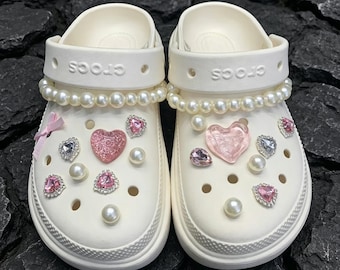 Fairy Pink Croc Charms. DIY Shoe Accessories, Removable Glitter Shoe Decorations. Cute Resin ClogCharms, Trendy Pink Girl Shoe Charms