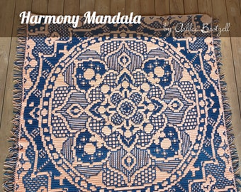 Harmony Mandala, Crochet Pattern: Interlocking & Mosaic Techniques, Bottom-Up and Center-Out (PDF)