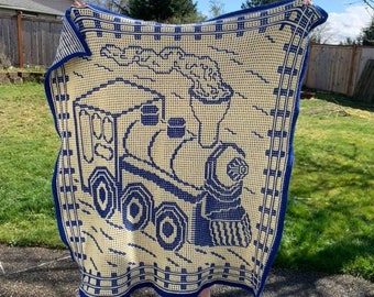 Speedy Train, Crochet Pattern: Mosaic & Interlocking Techniques (PDF)