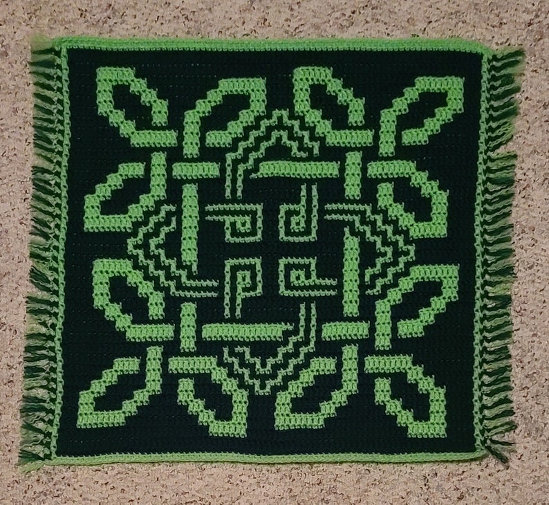 July Knot Crochet Pattern & Charts from 2023: A Year of Celtic Knots. Large Square. Interlocking, Center-out and Bottom-Up Overlay Mosaic. image 3
