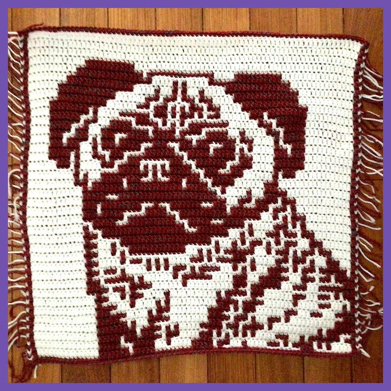 April Dog Crochet Patterns & Charts from 2024: A Year of Dogs. Large Squares. Interlocking and Overlay Mosaic Crochet. image 7