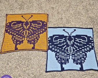 April Butterfly Crochet Pattern: Mosaic & Interlocking Techniques (PDF) from 2026 A Year of Butterflies