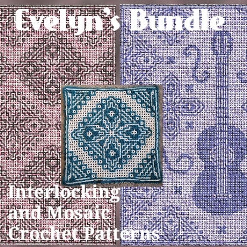 Evelyn's Expression Locked Filet Mesh Interlocking or Mosaic Crochet Throw Blanket Pattern image 3