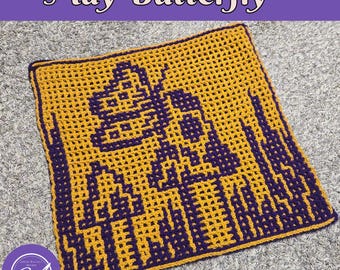 May Butterfly Crochet Pattern: Mosaic & Interlocking Techniques (PDF) from 2026 A Year of Butterflies