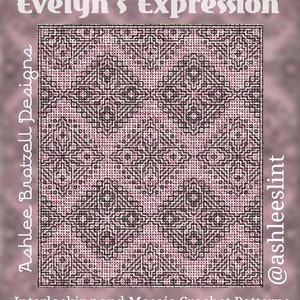 Evelyn's Expression Locked Filet Mesh Interlocking or Mosaic Crochet Throw Blanket Pattern image 2