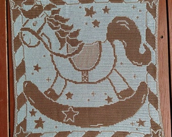 Rocking Horse, Crochet Pattern: Mosaic & Interlocking Techniques (PDF)