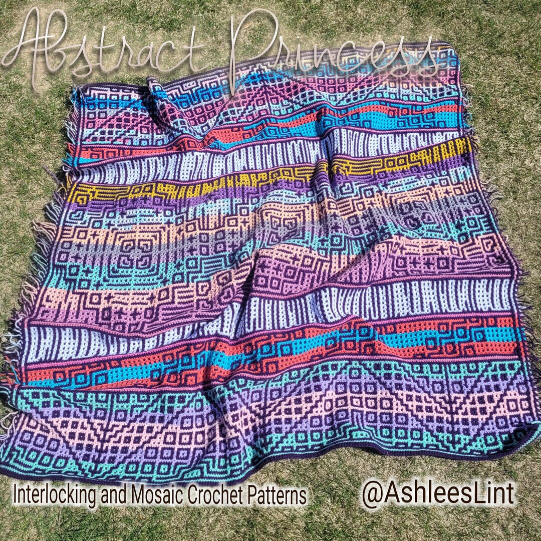 Abstract Princess Blanket, Crochet Pattern: Interlocking & Mosaic ...