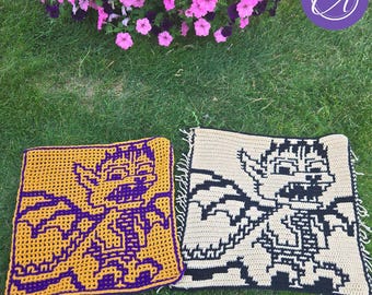 September Dragon Crochet Pattern: Mosaic & Interlocking Techniques (PDF)