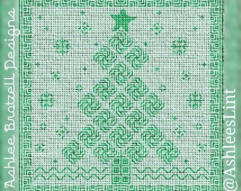 Oh Tannenbaum - Locked Filet Mesh (Interlocking) and Mosaic Crochet Throw Blanket Pattern: Finished size 45" x 45"