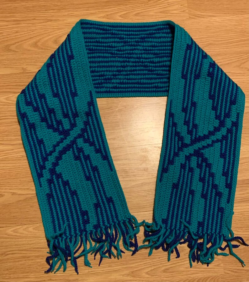 Braided Chain Mosaic Scarf Crochet Pattern and X-Marked image 9