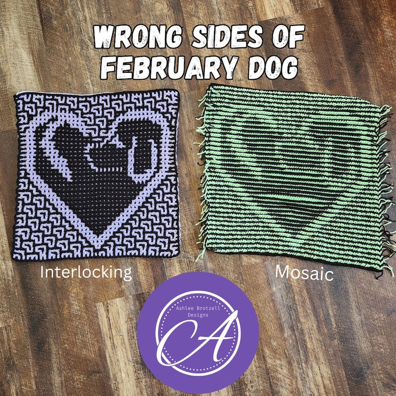 2024: A Year of Dogs. Crochet Patterns PRE-SALE. Monthly Large Squares in 2 Techniques Interlocking and Overlay Mosaic. Written & Charts. image 5