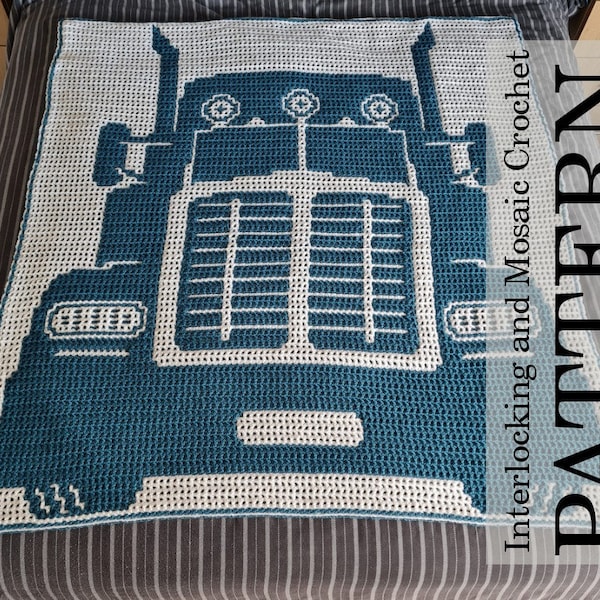 Long Hauler (Trucker) Crochet Pattern: Mosaic & Interlocking Techniques (PDF)
