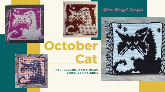 Shamrock ★ Cat　オーダー October Cat Crochet Pattern: Mosaic & Interlocking Techniques (PDF