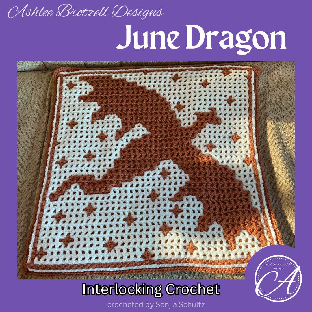 June Dragon Crochet Pattern: Mosaic & Interlocking Techniques (PDF
