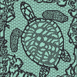 Bubbles the Sea Turtle Crochet Pattern in 3 colorwork options: interlocking, overlay mosaic & solid overlay mosaic. Written pattern charts image 7