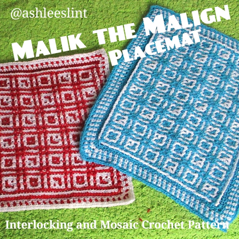 Malik the Malign A Placemat Pattern for Interlocking Locked Filet Mesh and Mosaic Crochet image 5