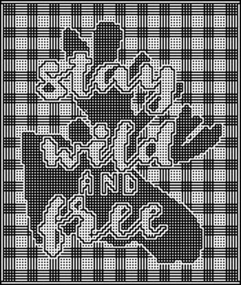 Wild and Free Moose Locked Filet Mesh Interlocking and Mosaic Crochet Buffalo Plaid Throw Blanket Pattern image 3