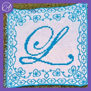 Beloved L, Crochet Pattern: Interlocking (Locked Filet Mesh / LFM) and Overlay Mosaic; written instructions and charts + Left-handed pattern
