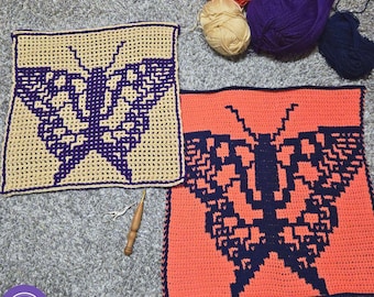 June Butterfly Crochet Pattern: Mosaic & Interlocking Techniques (PDF) from 2026 A Year of Butterflies