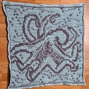 Crochet Pattern: One Octopus Interlocking Locked Filet Mesh / LFM and Overlay Mosaic written instructions and charts image 2