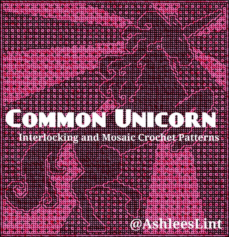 Common Unicorn  Throw Blanket Pattern: Locked Filet Mesh image 1