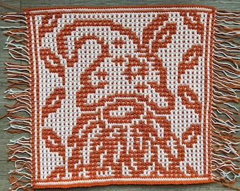 Crochet Pattern: November Gnome - Interlocking (Locked Filet Mesh / LFM) and Overlay Mosaic; written instructions and charts